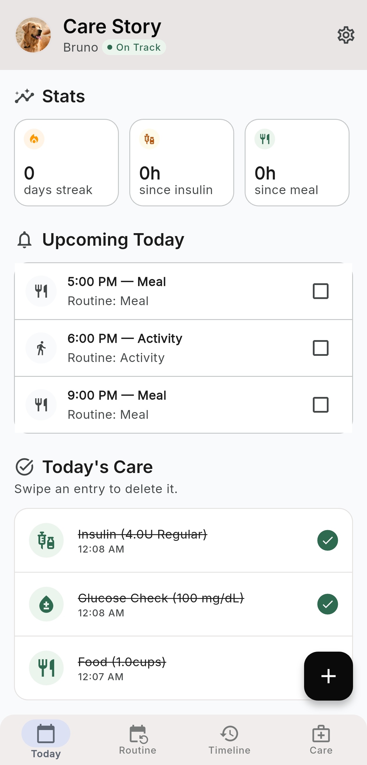 PawwCare medical records and documents screen